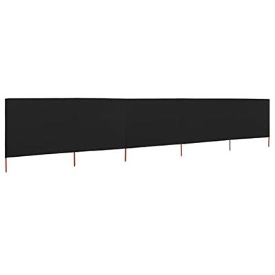 VidaXL Windscherm 5-panelen 600x80 cm stof zwart