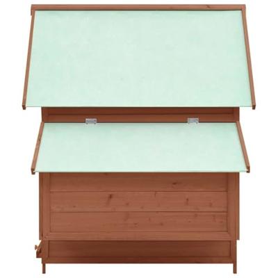 VidaXL Kippenhok 150x96x110 cm massief vurenhout mokkakleurig en wit VidaXL Kippenhok 150x96x110 cm massief vurenhout mokkakleurig en wit