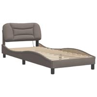 Bedframe met LED zonder matras "Hvar" 90x200 cm stof taupe - thumbnail