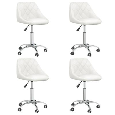 Eetkamerstoelen draaibaar 4 st kunstleer wit