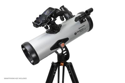 Celestron 22452 StarSense Explore LT114AZ Newtoniaanse reflectortelescoop met smartphone-apptechnologie - inclusief twee oculairs, 2x Barlow-lens, telefoondock en in hoogte verstelbaar statief, Zwart