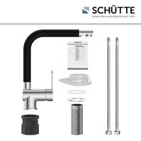 Keukenmengkraan Schutte Rio Hoge Draaibare Uitloop Chroom en Mat Zwart - thumbnail