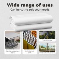 VidaXL Zonnescherm vervangingen wit 1000 x 160 cm polyester canvas - thumbnail