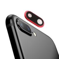 Terug van de omlijsting van de Camera met Lens Cover voor iPhone 8 Plus (rood) - thumbnail
