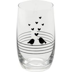 Clayre & Eef Drinkglas vogels 320ml
