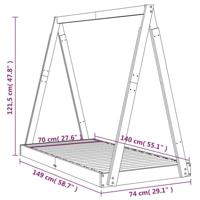 Kinderbedframe 70x140 cm massief grenenhout - thumbnail