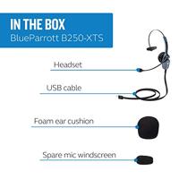 BlueParrott B250-XTS Bluetooth On-Ear Mono Headset – Perfect voor op de Weg en Omgevingen met veel Lawaai – Zwart - thumbnail