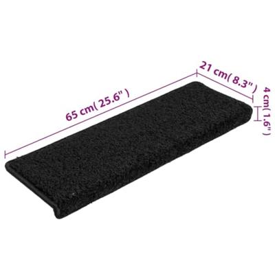 VidaXL Trapmatten 15 st 65x21x4 cm zwart