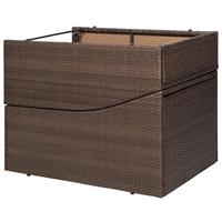 Ligbed met kussen poly rattan bruin - thumbnail