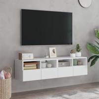 Tv-wandmeubels 2 st 60x30x30 cm bewerkt hout wit - thumbnail