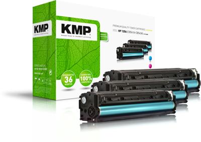 KMP Toner vervangt HP 125A, CB541A, CB542A, CB543A Compatibel Combipack Cyaan, Magenta, Geel 1400 bladzijden H-T113CMY 1216,0030