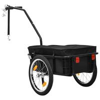 Fietstrailer/trekwagen 155x60x83 cm staal zwart - thumbnail
