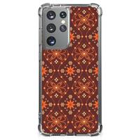 Samsung Galaxy S21 Ultra Doorzichtige Silicone Hoesje Batik Brown - thumbnail