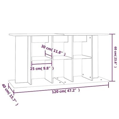 Aquariumstandaard 120x40x60 cm bewerkt hout grijs sonoma - thumbnail