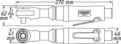 HAZET Ratelschroevendraaier 9022-2 · 1/2 inch (12,5 mm) vierkant massief · Lengte: 270 mm - thumbnail