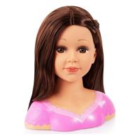 Topmodel Charlene styling hoofd met bruin haar - thumbnail