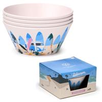 VW T1 Volkswagen Busje Waves Set van 4 Duurzame RPET Picknick Kommen - thumbnail