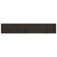 VidaXL Wastafelblad 220x40x(2-4) cm behandeld massief hout donkerbruin - thumbnail
