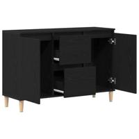 Dressoir met lade Zwart 101 x 35 x 60 cm Bewerkt hout - thumbnail
