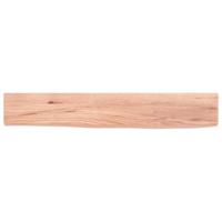 Wandschap 60x10x2 cm behandeld massief eikenhout lichtbruin - thumbnail