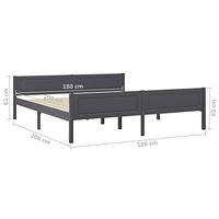 Bedframe massief grenenhout grijs 180x200 cm - thumbnail