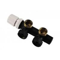 Riko thermostatisch 3/4 onderblok haaks-links mat zwart - thumbnail