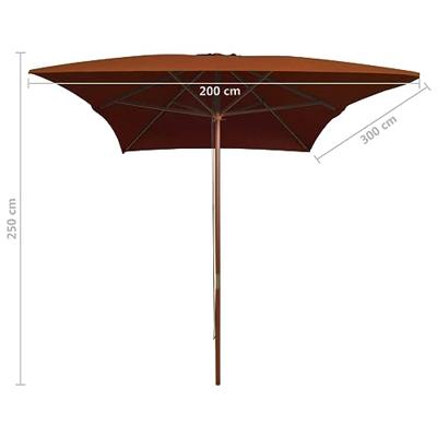 VidaXL Parasol met houten paal 200x300 cm terracottakleurig