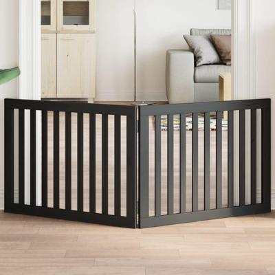 Hondenhek inklapbaar 2 panelen 160 cm populierenhout zwart Hondenhek inklapbaar 2 panelen 160 cm populierenhout zwart