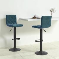 Barkrukken 2 st fluweel blauw - thumbnail