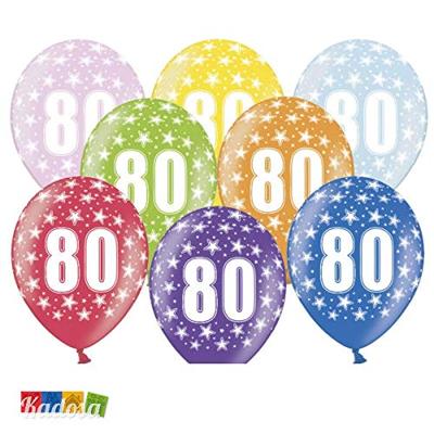 Verjaardag ballonnen 80 jaar Metallic Mix
