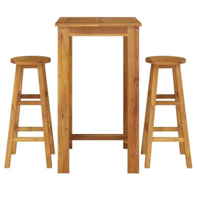 3-delige Tuinbarset massief acaciahout