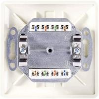 Setec 501286 Netwerkdoos Inbouw (in muur) Inzet met centraalstuk en frame CAT 5e 2 poorten Parel-wit - thumbnail
