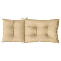 VidaXL Stoelkussens 2 st hoge rug 120x50x7 cm stof gemêleerd beige - thumbnail