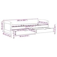 Slaapbank met 2 lades zonder matras IRUN 90x200 cm zwart - thumbnail