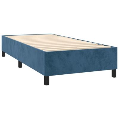 Boxspring met matras fluweel donkerblauw 140x190 cm - thumbnail