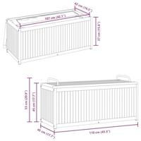 Kussenbox 110x45x42/53 cm massief acaciahout en staal - thumbnail