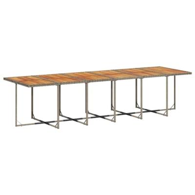 17-delige Tuinset met kussens poly rattan grijs