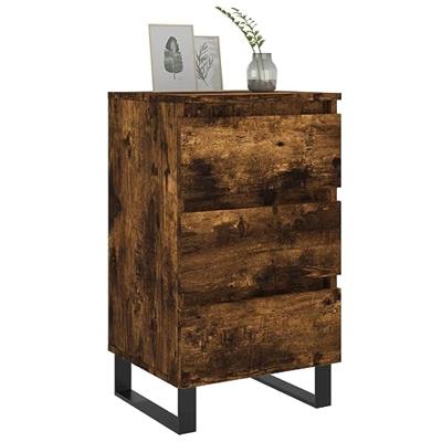 Nachtkastjes 2 st 40x35x69 cm bewerkt hout gerookt eikenkleurig