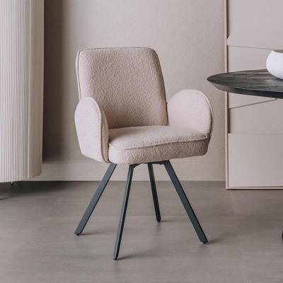 Tower Living Draaibare Eetkamerstoel 'Livo' Bouclé, kleur Beige Tower Living Draaibare Eetkamerstoel 'Livo' Bouclé, kleur Beige