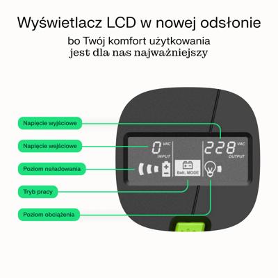 Green Cell UPS Line-interactive 0,85 kVA 480 W 2 AC-uitgang(en)