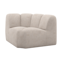 Woood Mojo bank hoekelement ribstof Ecru - thumbnail