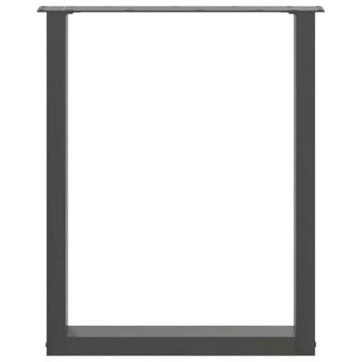 Eettafelpoten 2 st U-vormig 70x(72-73) cm staal antraciet