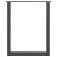 Eettafelpoten 2 st U-vormig 70x(72-73) cm staal antraciet - thumbnail