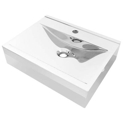 VidaXL Wastafel met overloop 60x46x16 cm keramiek zilverkleurig