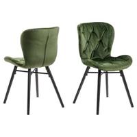 Bendt Eetkamerstoel 'Olle' Velvet, kleur Forest Green - thumbnail