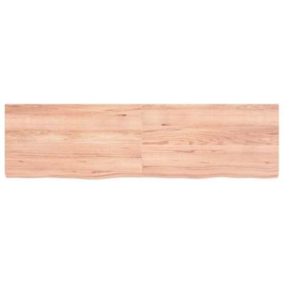 Wandschap 180x50x(2-6)cm behandeld massief eikenhout lichtbruin