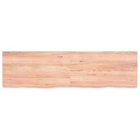 Wandschap 180x50x(2-6)cm behandeld massief eikenhout lichtbruin - thumbnail