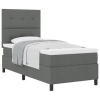 Boxspringbed met matras stof donkergrijs 100x200 cm - thumbnail