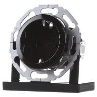 Berker serie 1930/glasserie/palazzo wandcontactdoos met randaarde zwart - thumbnail