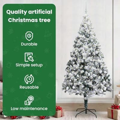 VidaXL Kunstkerstboom met 300 led wit 240 cm pvc en staal en kunststof